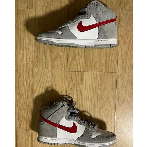 Nike Dunk High SE Athletic Club DJ6152-001 Size 8.5 Wo’s 10 White Grey Red - Picture 3 of 8